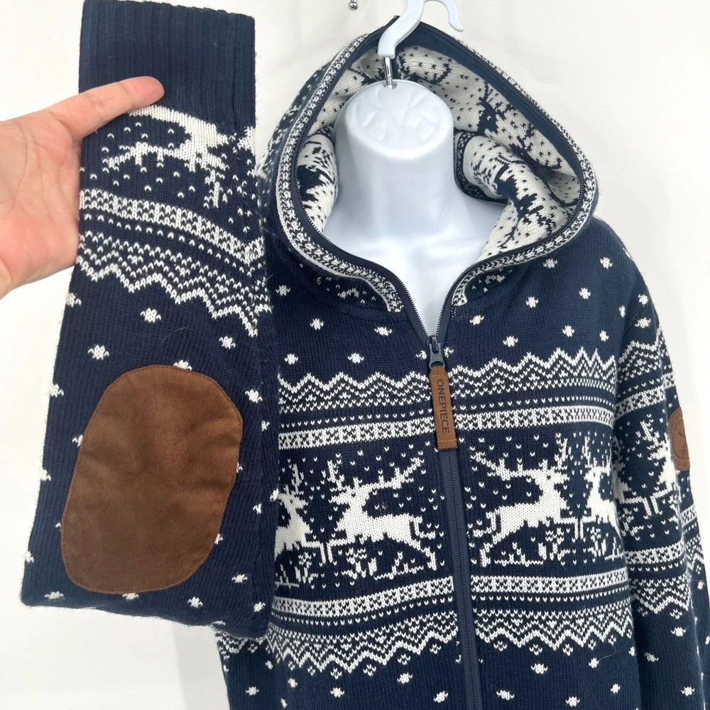 One Piece Norwegian‎ Holidays Are Coming Fair Isle Jumpsuit Onesie Nordic Skiing - Picture 3 of 13